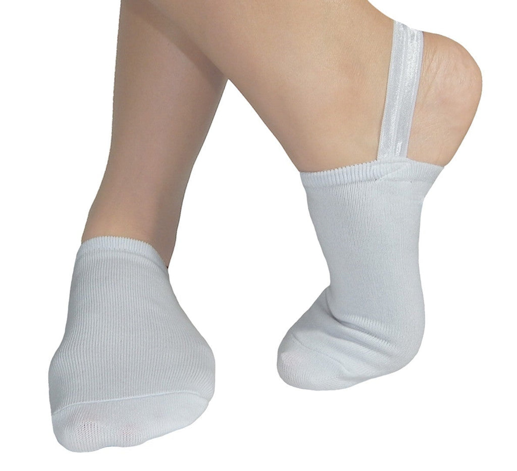 Halfsox-women's casual cotton sling-back no show halfsocks white 1 pair