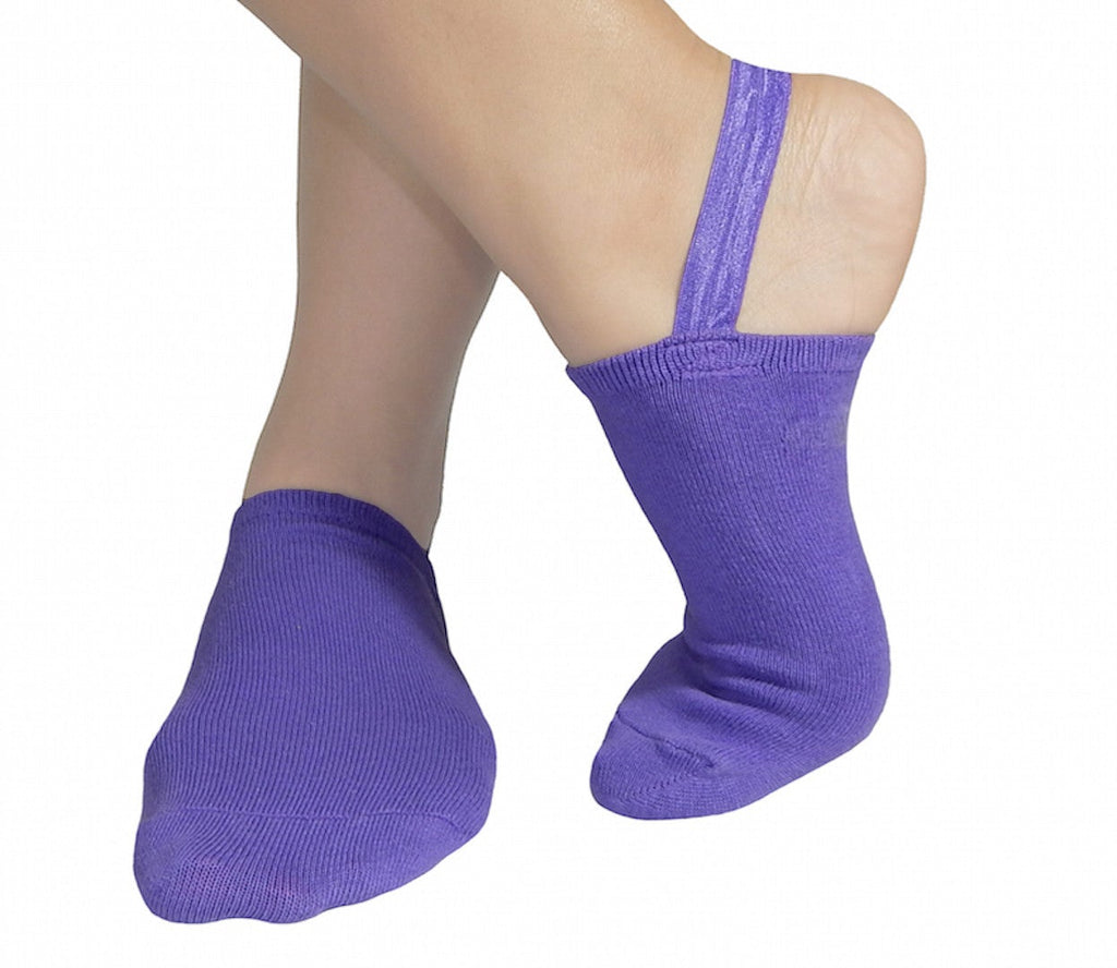 Halfsox-Women's Casual Cotton Sling-back No-Show Half Socks Purple 1 Pair