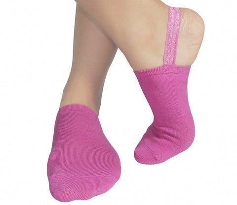 Halfsox-women's casual cotton sling-back no show half socks pink 1 Pair
