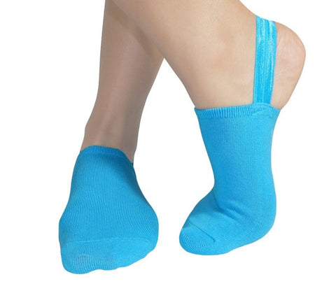 Halfsox-women's casual cotton sling-back no show half socks blue 1 pair
