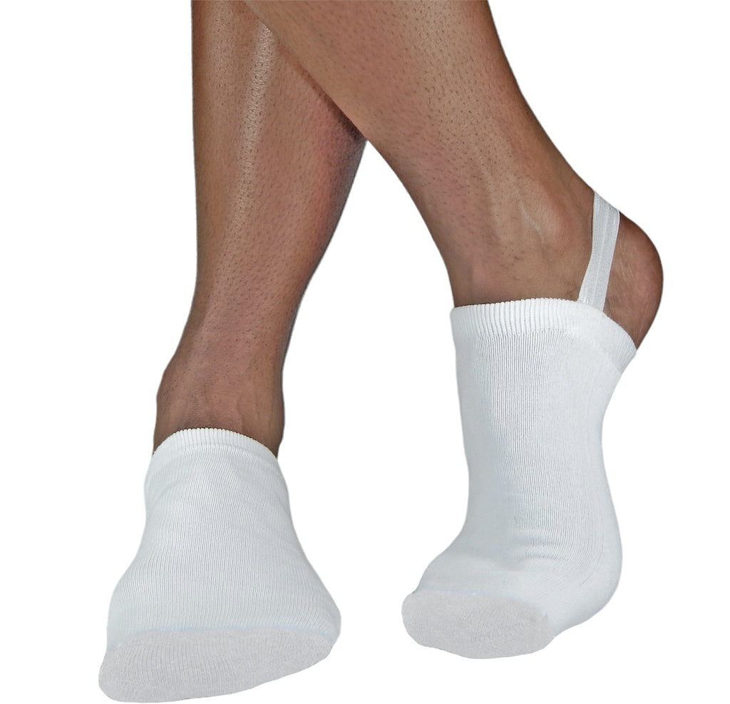 Halfsox-Men's Casual Cotton No Show Half Socks (White/Gray Toe (Large/ –  Halfsox