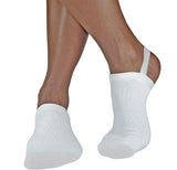 Halfsox-Men's Casual Cotton No Show Half Socks (White/Gray Toe (Large/XLarge) (One Pair)